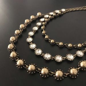 Ann Taylor Vintage gold layered sparkle necklace